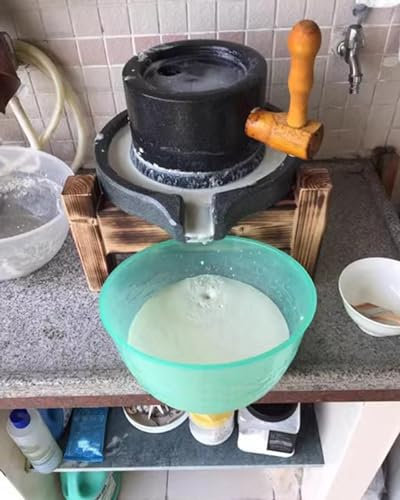 Getreidemühle Schwarzstein -Lebensmittelpulverpaste -Mühle, Muskatmaschine für Trockene Nässe, Mutkatmaschine, Split Design Handgefertigtes Handwerkskorn für Das Unterrichten Von Kindern Familie (Siz