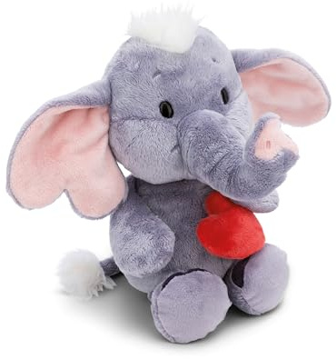 NICI Love Elefant Kuscheltier mit Magnet Herz dunkelgrau 48cm - Stofftier aus weichem Plüsch, niedliches Plüschtier zum Kuscheln und Spielen, für Kinder & Erwachsene, tolle Geschenkidee - 61488