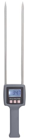 Misuratore di umidità Portatile per Fieno, Misurazioni Precise e Veloci Misuratore di umidità per Fieno con Display Retroilluminato, Sonda per Misuratore di umidità per Fieno,