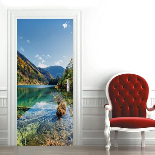 Türtapete Selbstklebend 86x200 cm Türfolie Selbstklebend Meerblick Türaufkleber Türposter Berg Türsticker Fototapete 3D Effekt für Schlafzimmer Wohnzimmer Küche 5927A