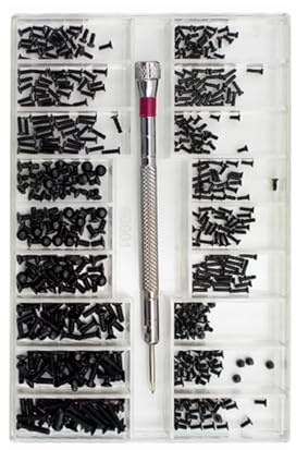 500 Pcs Small Screws Kit With Screwdriver, Glasses Repair Kit, Grub Screws Assorted, Mini Carbon Steel for Spectacles, Laptops, Jewelry and Watch Repair