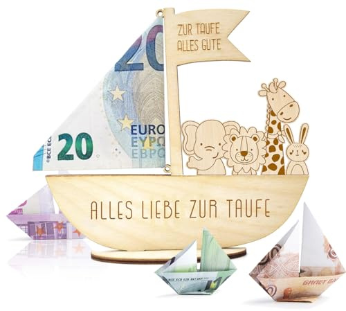 Taufgeschenke Jungen und Mädchen,Personalisierte Geschenke Baby,Geburt Taufe Geldgeschenk,Arche Noah Holz DIY Name,Geschenk zur Taufe Junge Mädchen