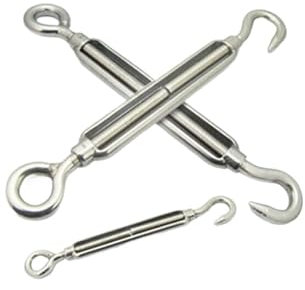 Stainless Steel Rigging Screw Turnbuckle M14 Open Body Marine Boat Wire Rope Tension Hook & Eye 304 Stainless Steel Jaw/Jaw Design M4 M20 and Durable Ideal for M