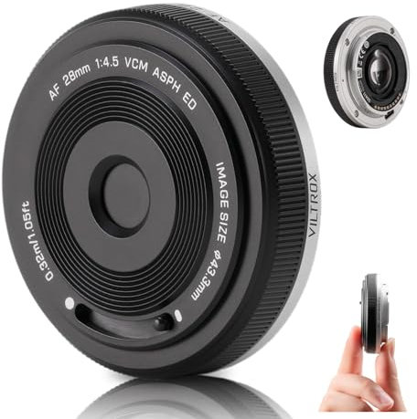 VILTROX 28mm F4.5 Pancake Lens for Sony E, Wide Angle Autofocus Full Frame Ultra-Thin Lens for Sony E-Mount Cameras A7C A7II A7SIII A7III A7RIII A7IV A7RIV A9 A1 FX3 A7RV ZVE1 A7CR A7CII A93
