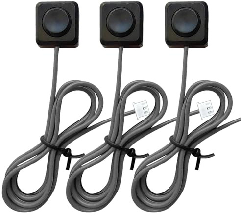 Guuzi 3piezas 100cm Interruptor Pulsador Momentáneo de Montaje en Superficie Precableado con Cubierta 12V 24V Interruptor Momentáneo Pequeño con PH2.0 Mal,Cinta de Doble cara No Requiere Perforación