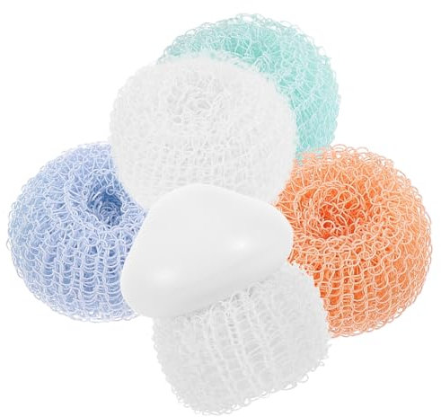 BESTOYARD Dish Brush with Replaceable Heads Steel Wool Scrubber for Kitchen Cleaning Sturdy Dishwashing Brush with Handle for Pots and Pans