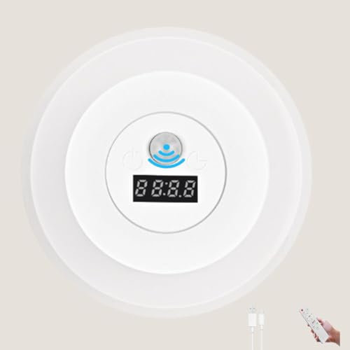LOGT Lampada da Parete Interna a LED con Rilevatore di Movimento Applique Dimmerabile a Sfioramento con Orologio e Telecomando Luci da Parete Senza Alimentazione Bianco 2 Fiamme per Il Soggiorno