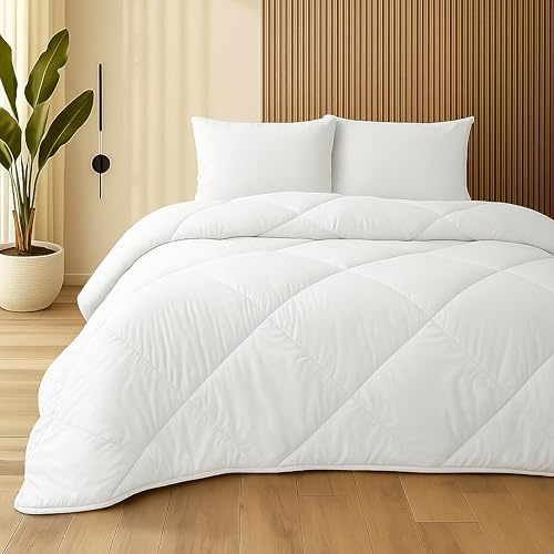 SLEEP COMFY Leichte Sommerdecke 140x220 cm, Baumwolle mit Mikrofaserfüllung Bettdecke ohne Bezug, Atmungsaktiv & Waschbar steppdecke, Oeko-TEX Zertifiziert
