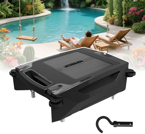 zhenmaster Robot Skimmer con Carga Dual (Solar y batería) – Limpieza automática para Piscinas de hasta 100㎡, Control vía Bluetooth, Cesta Grande 3.4L, IPX7