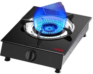 Gaskök med en brännare, med termoelement, flamskydd och pulserande elektronisk tändning, 5,2 kW, gaskök helt i koppar, lämplig for familjer(LPG)