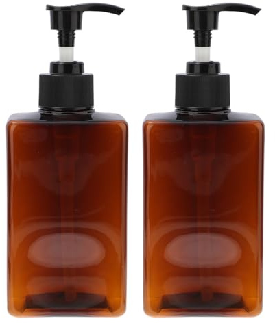 LIFKOME Botella Dispensadora Con Bomba 280Ml Petg Reutilizable Para LocióN JabóN LíQuido Champú Crema Dosificador De Aceite Viaje 2 Piezas Color MarróN Aleatorio