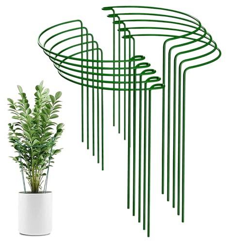 SCBOY 10 Unidades de Metal Soporte para Plantas 20 x 35 cm tutores para Plantas semicircular Soporte Plantas Interior Estable Adecuado para Plantas en Maceta Verduras Rosas Hortensias etc