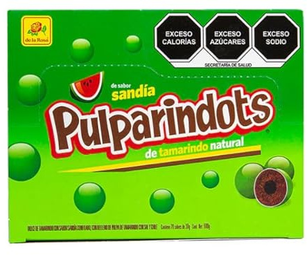 Pulparindots Sandía – Dulce Mexicano de Tamarindo con Chile y Sabor a Sandía | Gomitas Picantes y Agridulces | Snack Mexicano Tradicional | Caja de 20 sobres de 30g
