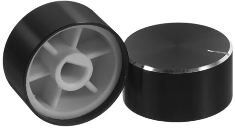 Potentiometer Control Knobs 2pcs Plastic Precision Adjustment for Black | Versatile Light Dimmer Replacement Parts, round 6mm Shaft Fit, Suitable for Malls and Offices