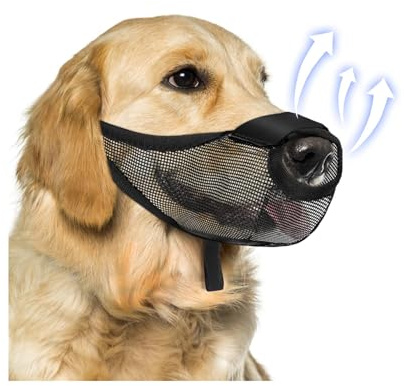 Muselières pour Chiens, Muselière Chien Anti Aboiement et Anti-Nourriture, Museliere pour Chiens Ajustable, Légère et Confortable, Muselière de Formation pour Petits, Moyens et Grands Chien (Noir-XL)