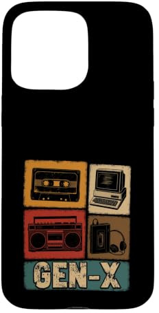 Gen X Cassette Boombox 80s Nostalgia Case for iPhone 15 Pro Max