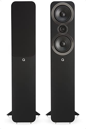 Q ACOUSTICS 3050i Floor Standing Speakers Pair Carbon Black - 2-way Reflex Enclosure, Bass Driver: 2 x 165 mm (6.5 in), Tweeter: 22 mm (0.9 in) - Tall Stereo/Surround Sound