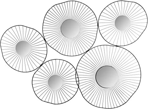 Atmosphera - Déco Murale 5 miroirs Noirs 78x58 cm