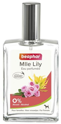 BEAPHAR – MLLE LILY – Eau Parfumée labellisée ECOCERT pour Chien Femelle – Avec 99% d'ingrédients d'origine naturelle – Dépose une odeur délicate sur le pelage– Fabriquée en France– Sans alcool– 50 ML