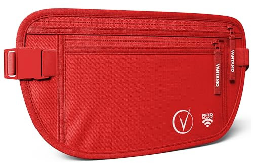 Cintura per soldi da viaggio nascosta, portafoglio con protezione RFID, adatta per passaporto e telefono con custodia