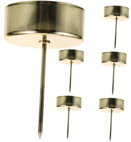 JOINPAYA Christmas Candle Holder with Spike 6-Pack Metal Tealight Cup for Party Favors and Festive Tree Decoration