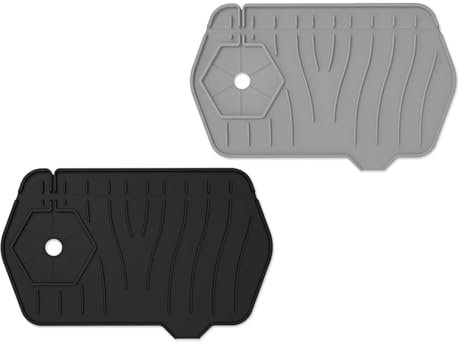 Litinliv Alfombrilla Fregadero Cocina, 2 Piezas Estera de Secado de Silicona, Tapete para Fregadero Plegable para Recoger Agua, Tapete Absorbente para Fregadero para Proteger Encimera de Cocina y Baño