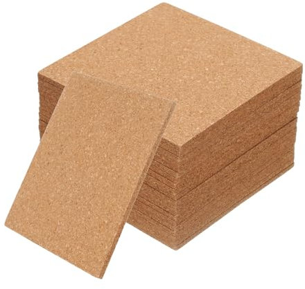 sourcing map 20 sottobicchieri in sughero per bevande, 9,5 cm, quadrati, assorbenti, per bicchieri da vino, tazze, decorazione da tavolo per la casa