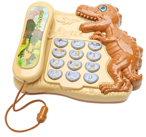 Telefono giocattolo per bambini - Set di telefoni fissi giocattoli | Telefono di gioco di ruolo a forma di dinosauro, giocattoli per l'apprendimento automatico della storia dei dinosauri, apprendiment