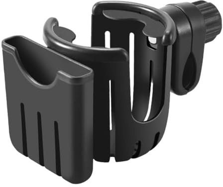 Porte-Gobelet Universel 2-en-1 pour Poussette/Vélo/Fauteuil - avec Support Téléphone Intégré & Porte-Biberon - Fixation Robuste et Réglable 360°