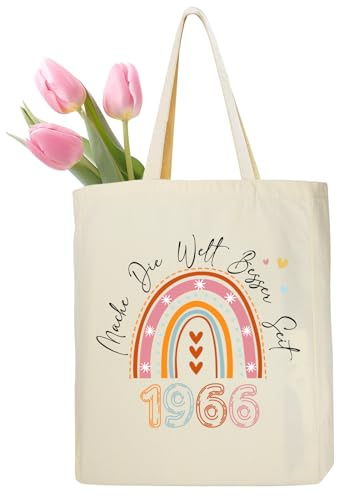 Ysound 60-årsdagsväska för kvinnor, 1966, bomullsväska, shoppingväska, födelsedagspresent