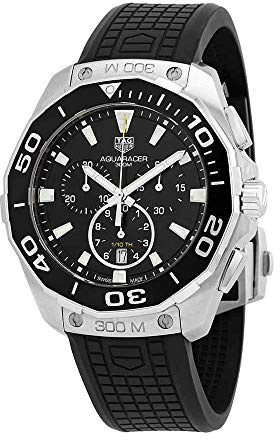 TAG Heuer Orologio da uomo Aquaracer su cinturino in gomma nera CAY111A.FT6041, Cronografo