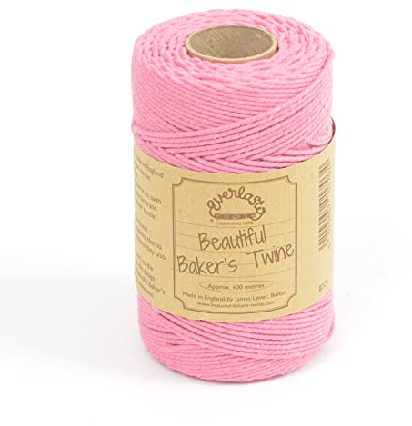 100m - Everlasto 'Solid' Beautiful Baker's Cotton Craft Twine (2mm approx) (PINK)