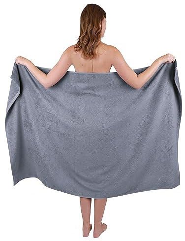 Betz Dresden Badetuch 100×160 cm – 1 Stück Saunatuch, 100% Baumwolle 400 g/m², extra groß & saugstark, Oeko-TEX® Farbe Anthrazit