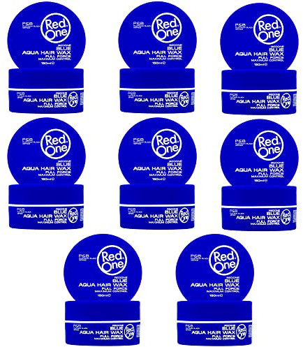 Redone Cire Aquatique Coiffante Bleu 150 ml | Forte Tenue | Gel Capillaire Ultra-tenue pour Hommes et Femmes | Parfum Bubblegum | Contrôle Maximum | Lot de 8
