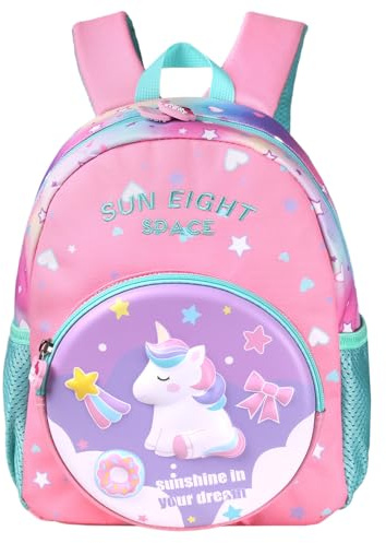 PROTAURI Rucksack Kinder Mädchen, Kindergarten Rucksack Brustgurt, Schulrucksack für Kita Kindergarten Grundschule /2-6 Jahre, Rosa