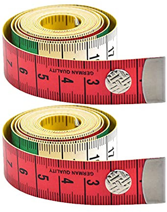 Schneidermaßband 2 Stück Maßband Körper 150 cm/60 Zoll Körpermaßband mit Knopf Measuring Tape Rollmaßband für Ausmessung Kleidung