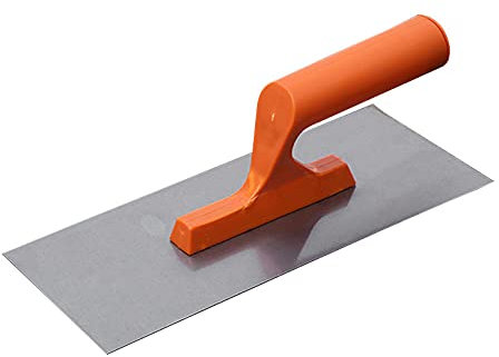 Frattone in acciaio inox al carbonio, spatola, tavola da intonaco, stucco per intonacare e raschiare-Manico_plastico_gamba_singola