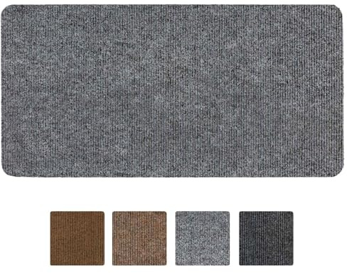 ANRO Teppich Fußmatte Schmutzfangmatte Fußabtreter Fußabstreifer Türvorleger Stribet Größe 40x80cm Carpet Grau