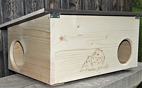 XXXL Premium Meerschweinchenhaus * kein Bausatz * Meerschweinchen Spielhaus Haus 20mm Vollholz Naturbelassen 62cm x 40cm x 29cm Herstellung in Niederbayern