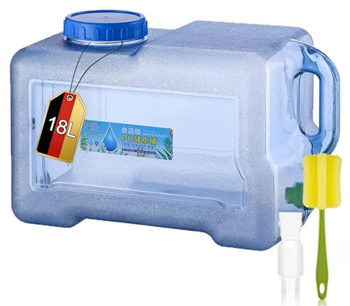 RUYI Bidón de Agua con Grifo y Tapa de Rosca, bidón de Agua para Camping, sin BPA, depósito de Agua portátil con asa para Caravana, Picnic