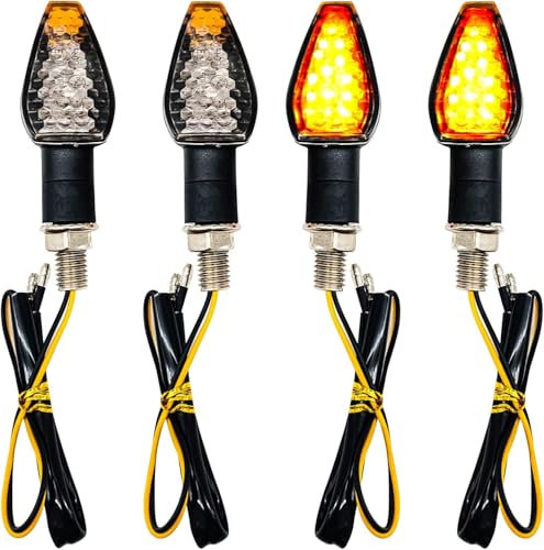 Norhogo 4 Pezzi Indicatori di Direzione Moto, 14 LED Luci di Segnalazione Luci 12V Impermeabile frecce moto Universale per Moto Scooter Quad Cruiser Off Road, Luce gialla
