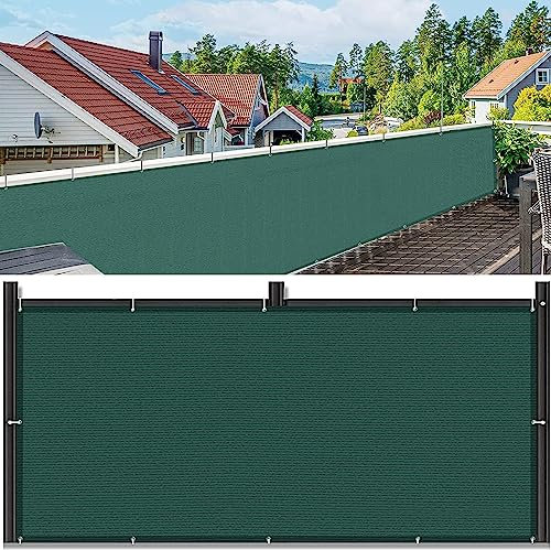 YANHONG Sichtschutz Balkonverkleidung 140x450cm(55x177inch) Sichtschutz Balkon Balkonverkleidung Balkonabdeckung Wind- und UV-Schutz mit Ösen Kabelbinder, Dunkelgrün