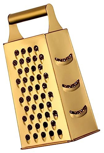 HEMOTON Rallador de queso de acero inoxidable, rallador de verduras, trituradora de alimentos, rallador para parmesano, jengibre, dorado