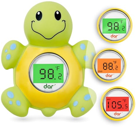 Baby Bath Thermometer, Digital Water Temperature Thermometers with 3 Color Backlit and Temperature Warning, Safety Bath Tube Thermometers Floating Toy for Infant, Toddler