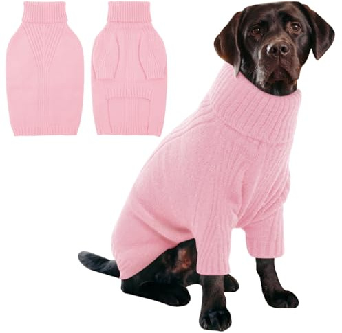 IECOii Hundjumper XL, extra stor hundtröja för dagliga julkläder, husdjur tjocka varma stickade hundkläder för stora hundar pojke flicka, polokrage hundtröjor höst vinterkläder för Pitbull Labrador