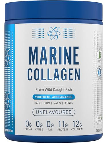 Applied Nutrition Marine Collagen Powder - Hydrolysed Collagen Protein, Healthy Skin, Hair, Nails (Unflavoured) (300g - 25 Servings)