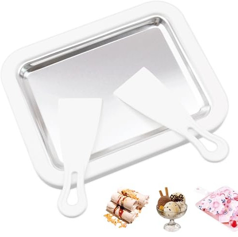 Machine à rouler la glace, pour faire de la crème glacée, pour la préparation de glaces molles, de crème glacée, de shakes aux fruits et de smoothies (blanc)