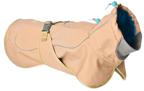 PJDDP Wasserdichter, Warmer Hundemantel, Hundemantel Mit Hohem Kragen, Reflektierend Und Verstellbar Hundewintermantel Softshell-Hundemantel,Braun,3XL