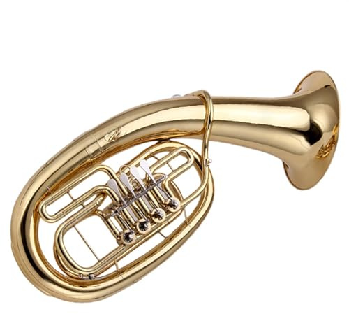 Messing Lackiertes Gold-Euphonium Mit Vier Flachen Klappen, Großes B-Horn-Blechblasinstrument Mit Mundstück Euphonium für Anfänger
