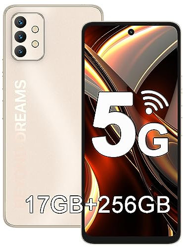 UMIDIGI 5G Mobile Phone 17GB(12+5)+256GB,64MP+24MP,5150mAh,A13 Pro Max 5G Smartphone,Dimensity 900 Processor,Android 12,90Hz Refresh,6.8 2.4K FHD+ Display,Type-C,Dual SIM/Face ID/GPS/OTG-Gold